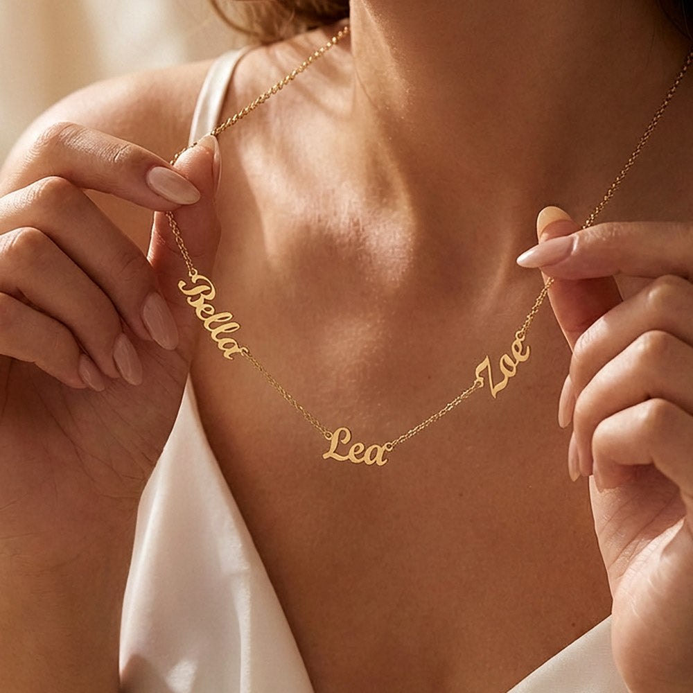 Personalisiertes Namens-Collier aus Silber & Gold | GLANZERL®